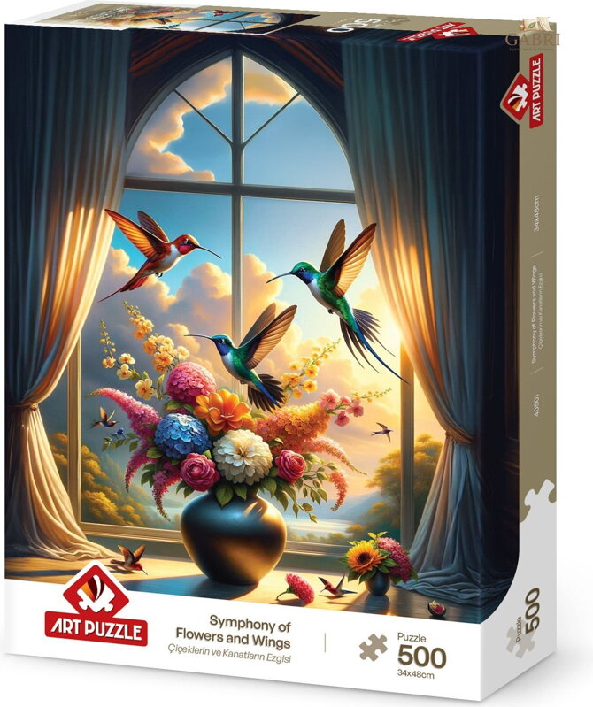 ART PUZZLE Puzzle Symfonie křídel a květin 500 dílků