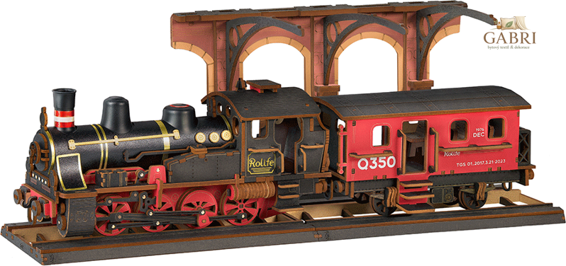 ROBOTIME Rolife 3D dřevěné puzzle Parní lokomotiva 405 dílků