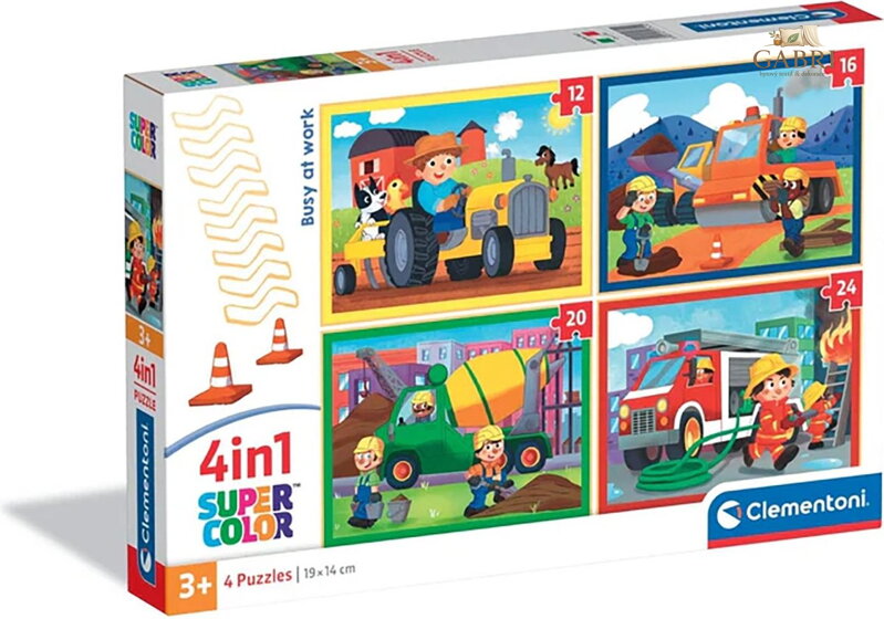 CLEMENTONI Puzzle Vytížení v práci 4v1 (12+16+20+24 dílků)