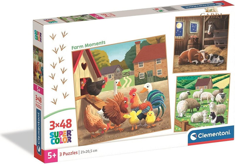 CLEMENTONI Puzzle Chvíle na farmě 3x48 dílků