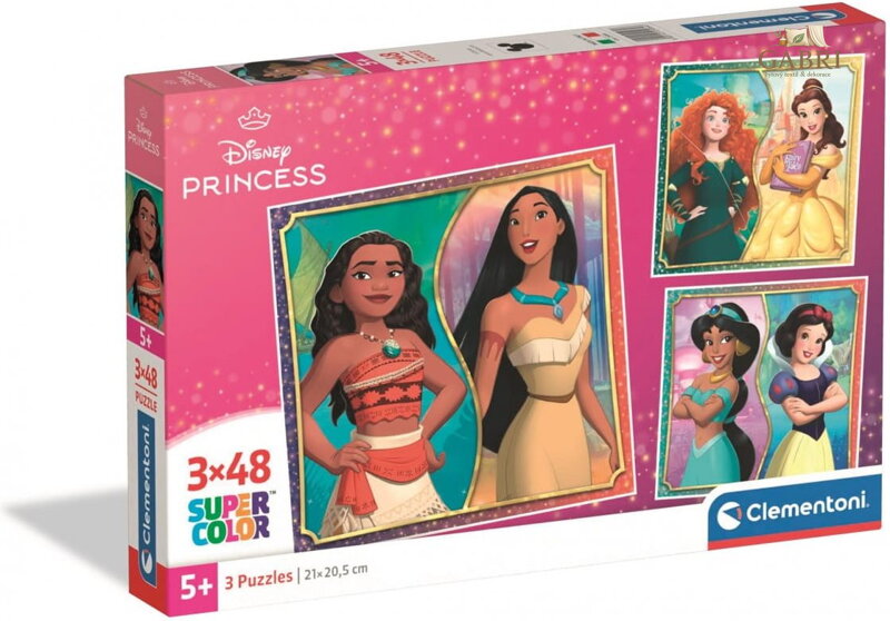 CLEMENTONI Puzzle Disney princezny 3x48 dílků