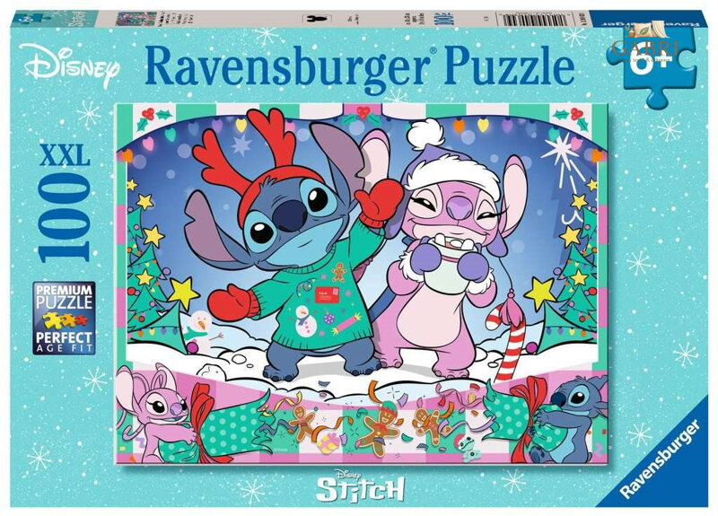 RAVENSBURGER Puzzle Disney: Stitch o Vánocích XXL 100 dílků