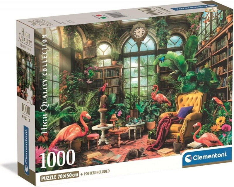 CLEMENTONI Puzzle Knihovna ve skleníku 1000 dílků