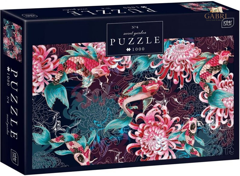 INTERDRUK Puzzle Secret Garden: Koi kapři a chryzantémy 1000 dílků
