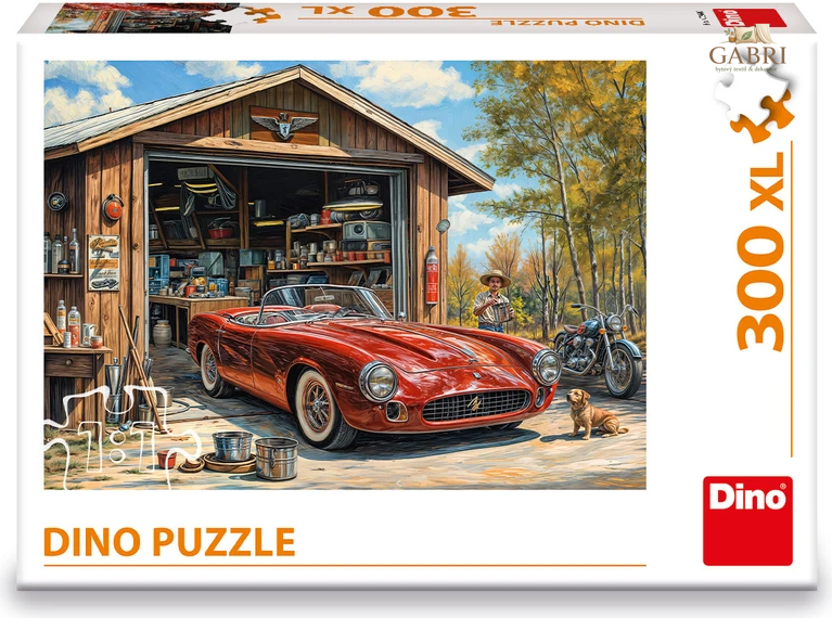 DINO Puzzle Jaguár v garáži XL 300 dílků