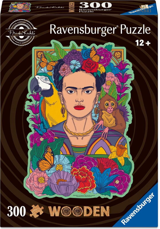 RAVENSBURGER Dřevěné obrysové puzzle Frida Kahlo 300 dílků