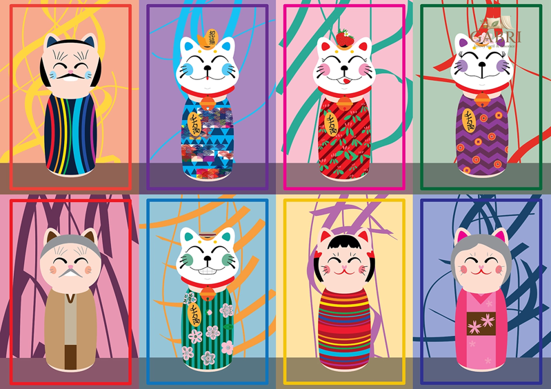 YAZZ Puzzle Maneki Kokeshi 1000 dílků