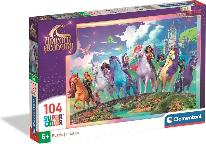 CLEMENTONI Puzzle Jednorožčí akademie 104 dílků
