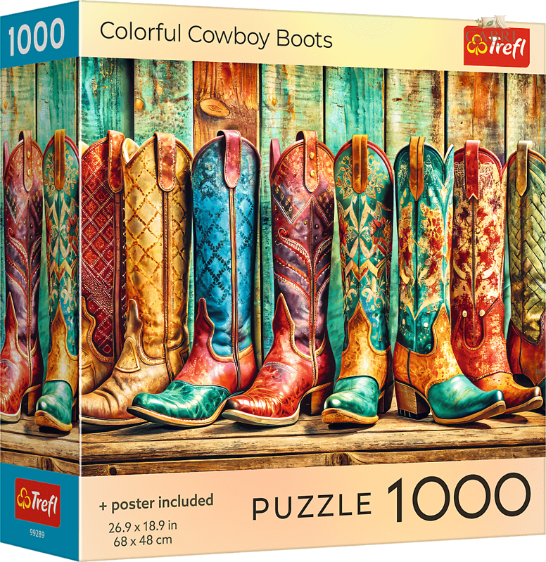 TREFL Puzzle Barevné kovbojské boty 1000 dílků