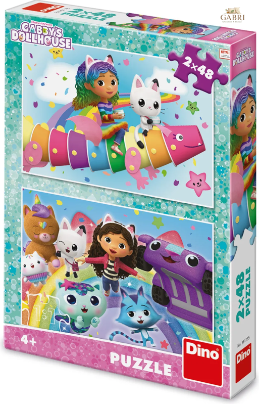 DINO Puzzle Gábinin kouzelný domek: Na duze 2x48 dílků