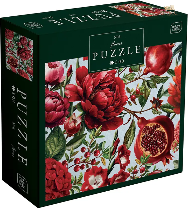 INTERDRUK Puzzle Flowers: Červené květy 500 dílků