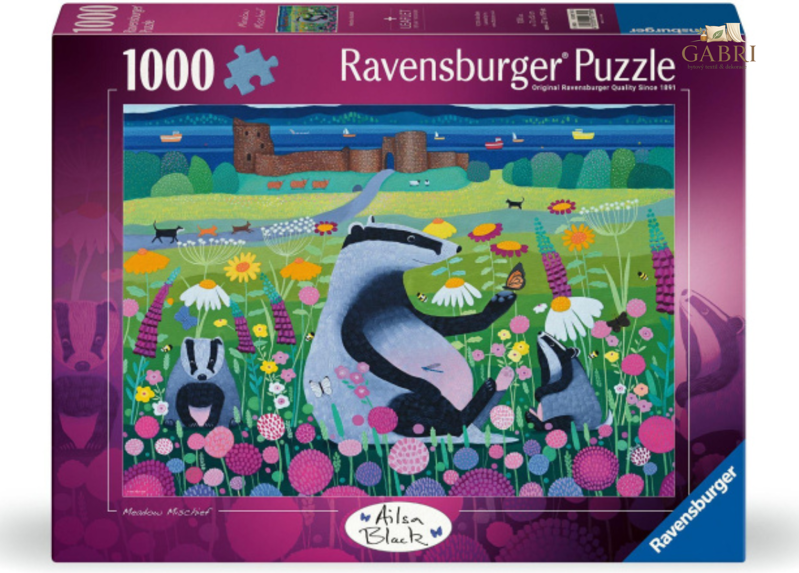 RAVENSBURGER Puzzle Rošťárny mezi květinami 1000 dílků