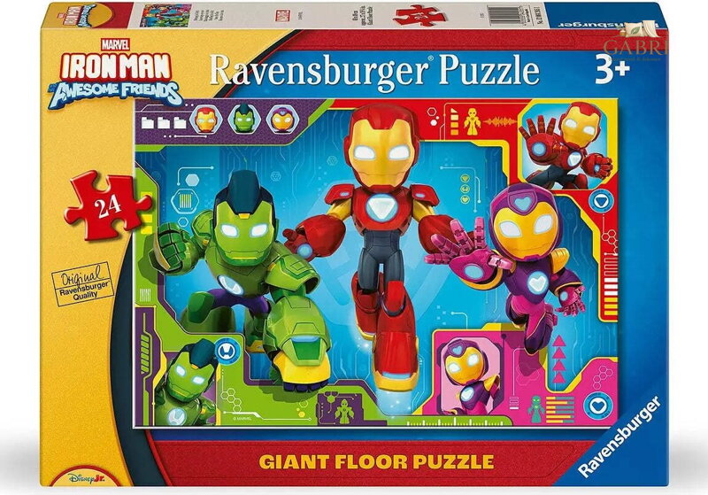 RAVENSBURGER Obrovské podlahové puzzle Iron Man a jeho úžasní přátelé 24 dílků