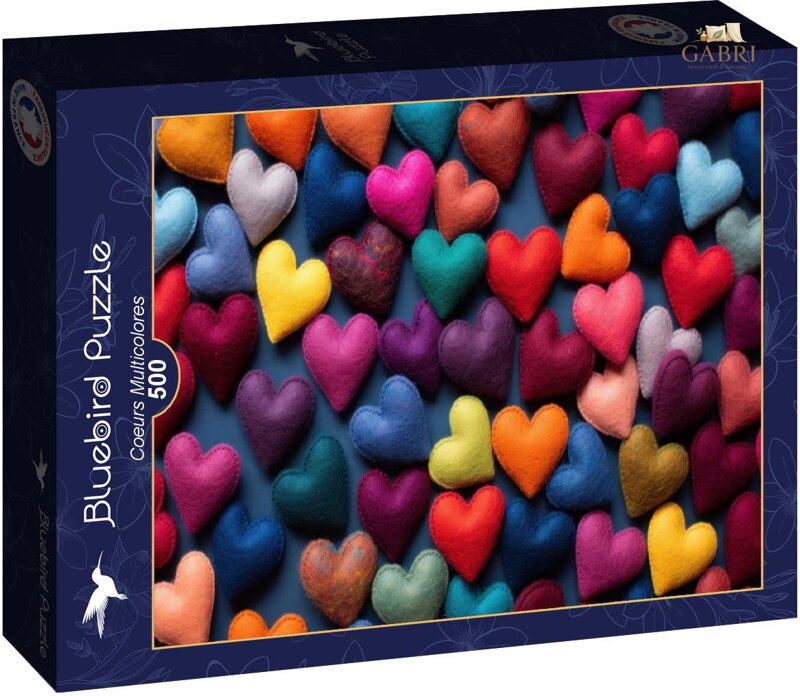 BLUEBIRD Puzzle Barevná srdce 500 dílků