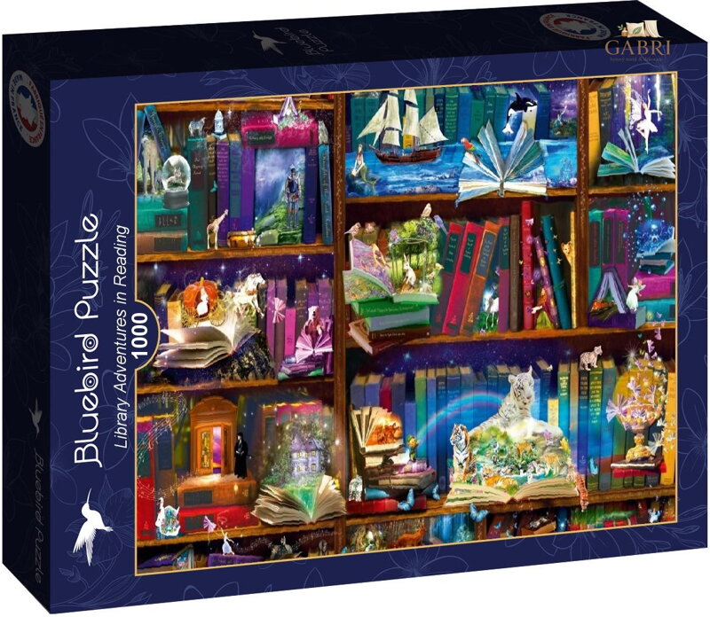 BLUEBIRD Puzzle Dobrodružství v knihovně 1000 dílků