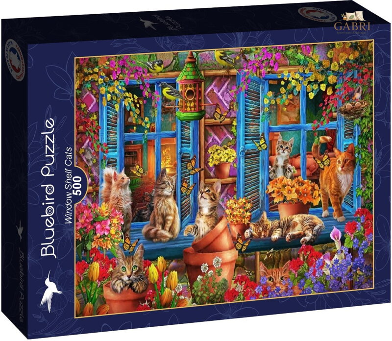BLUEBIRD Puzzle Parapet s kočkami 500 dílků