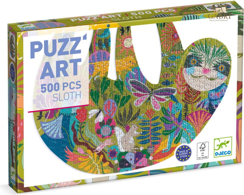DJECO Obrysové puzzle Lenochod 500 dílků