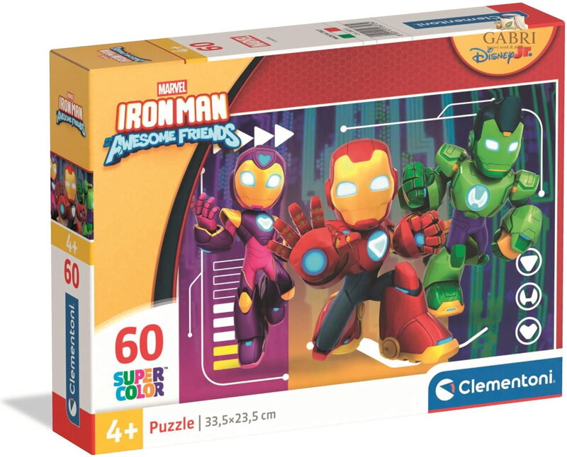CLEMENTONI Puzzle Iron Man a jeho úžasní přátelé 60 dílků
