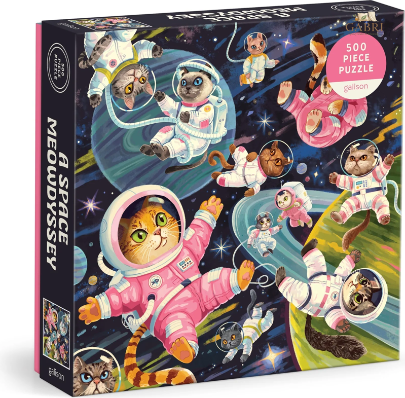 GALISON Čtvercové puzzle Vesmírná kočičí odysea 500 dílků