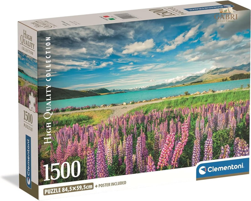 CLEMENTONI Puzzle Lupiny u jezera Tekapo 1500 dílků