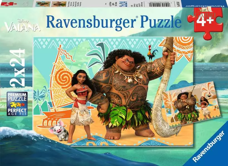 RAVENSBURGER Puzzle Odvážná Vaiana: Přátelé 2x24 dílků