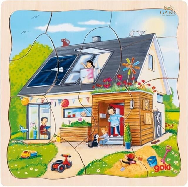 GOKI Vícevrstvé puzzle Stavíme dům