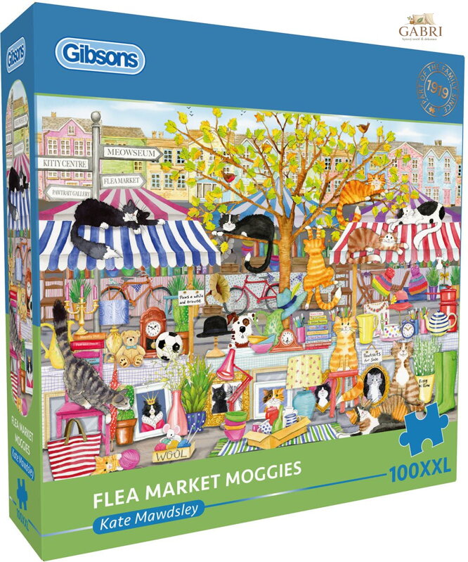 GIBSONS Puzzle Kočičí pouliční trh XXL 100 dílků