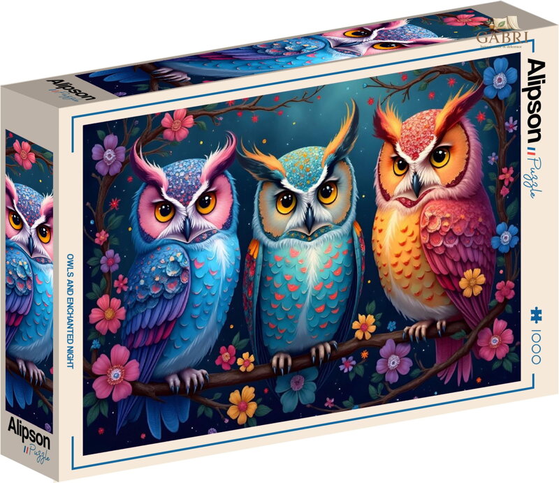 ALIPSON Puzzle Sovy a čarovná noc 1000 dílků