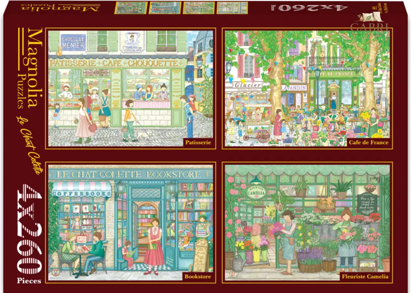 MAGNOLIA Puzzle Cukrárna, Kavárna, Knihkupectví a Květinářství 4x260 dílků