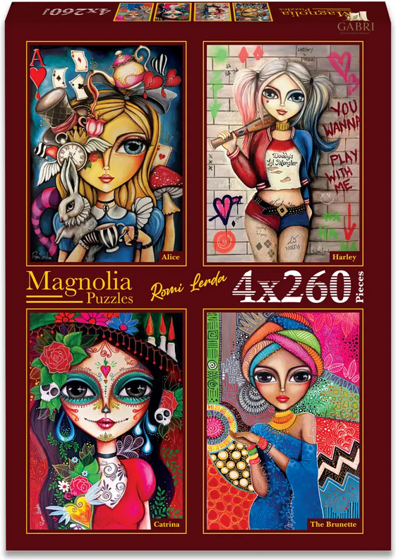 MAGNOLIA Puzzle Alenka, Harley, Catrina a Bruneta 4x260 dílků
