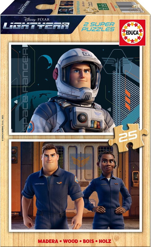 EDUCA Dřevěné puzzle Rakeťák 2x25 dílků