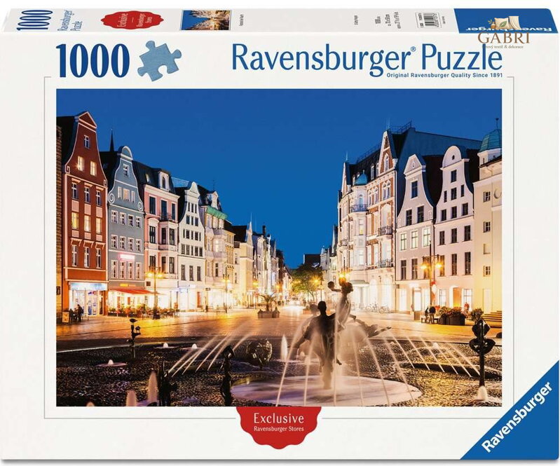 RAVENSBURGER Puzzle Rostock v noci 1000 dílků