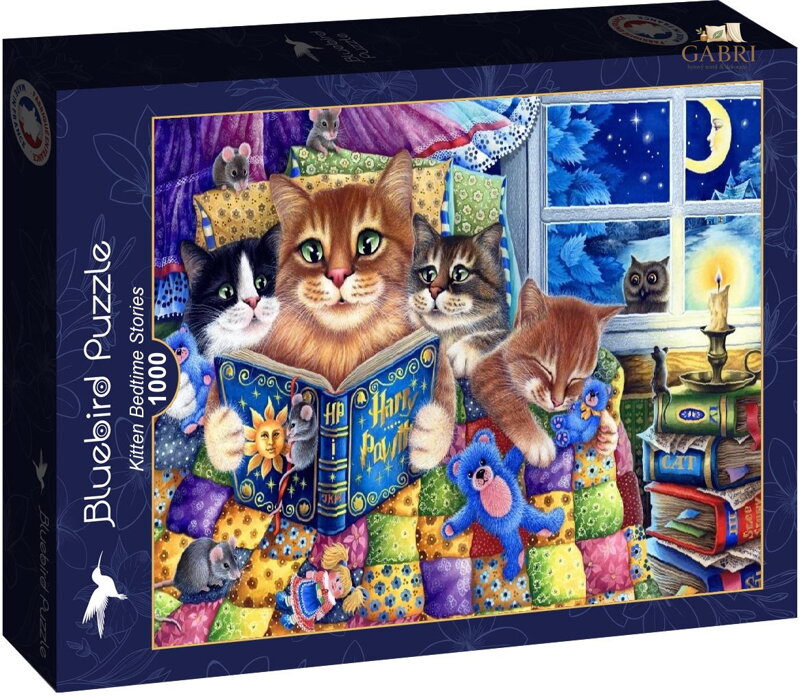 BLUEBIRD Puzzle Koťátka a pohádky na dobrou noc 1000 dílků