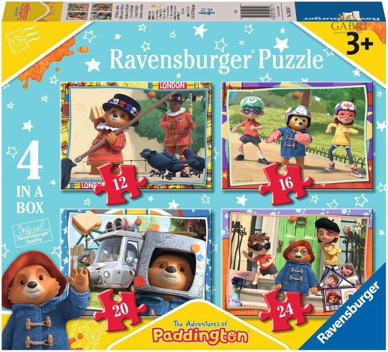 RAVENSBURGER Puzzle Paddington 4v1 (12,16,20,24 dílků)