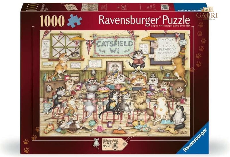 RAVENSBURGER Puzzle Vintage č.2: Kočičí smršť 1000 dílků