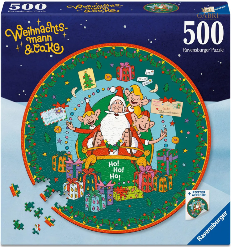 RAVENSBURGER Kulaté puzzle Tajný svět Santa Clause 500 dílků