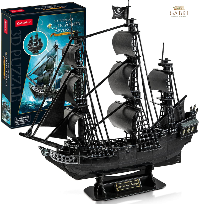 CUBICFUN 3D puzzle Pirátská loď Queen Anne's Revenge 180 dílků