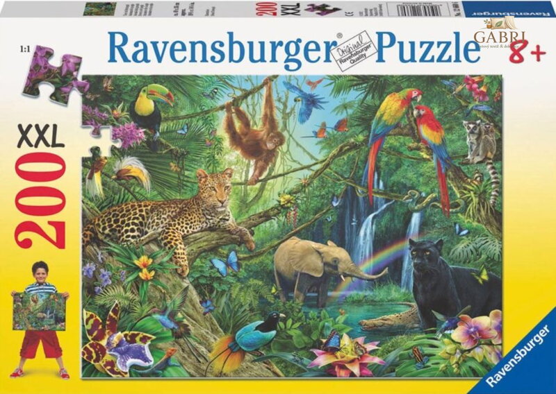 RAVENSBURGER Puzzle Zvířata v džungli XXL 200 dílků