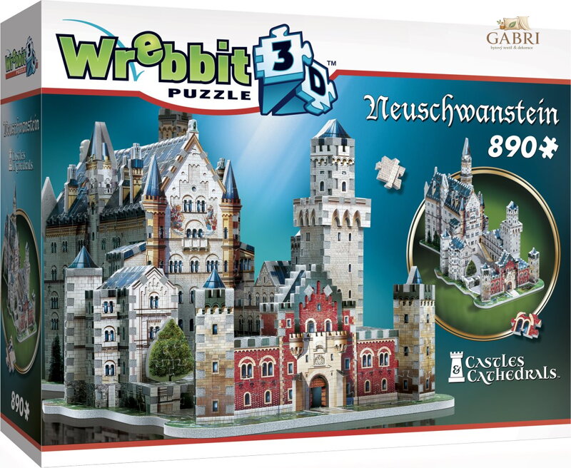 WREBBIT 3D 3D puzzle Zámek Neuschwanstein 890 dílků