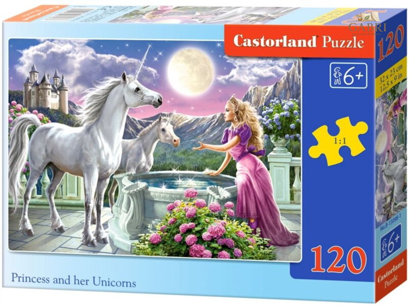 CASTORLAND Puzzle Princezna a jednorožci 120 dílků