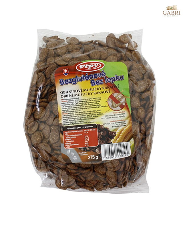 Obilné mušličky kakao bzl 375g Vepy 844