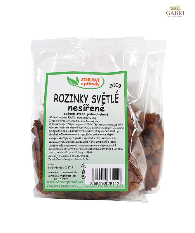 Rozinky světlé nesířené  200g ZP 2281