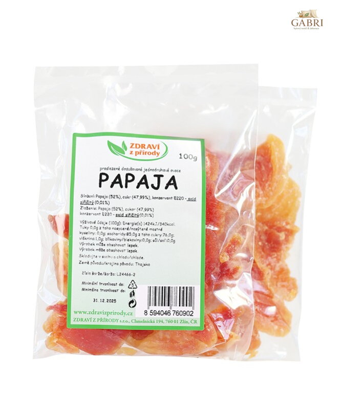 Papaja plátky 100g ZP 2269