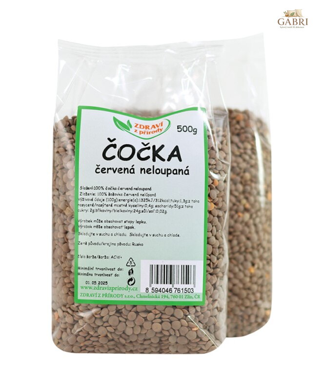 Čočka červená neloupaná 500g ZP 166