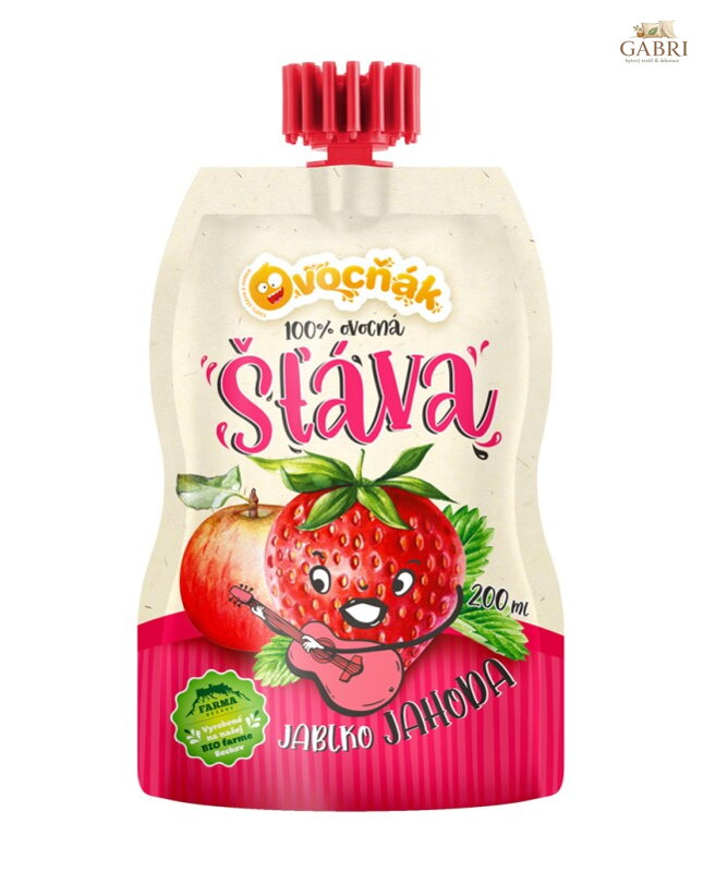 Mošt jablko jahoda 200ml Ovocňák 1164