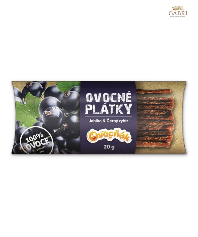 Ovocné plátky jablko černý rybíz 20g Ovocňák bez lepku 1174