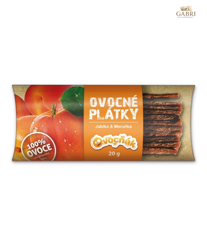 Ovocné plátky jablko meruňka 20g Ovocňák bez lepku 1178