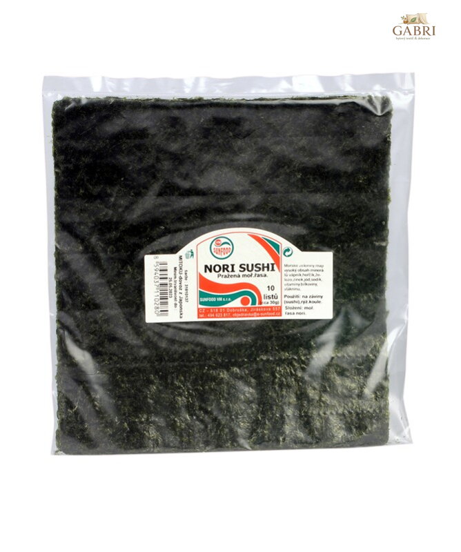 Mořské řasy Nori plátky 10 listů 30g Sunfood 4852