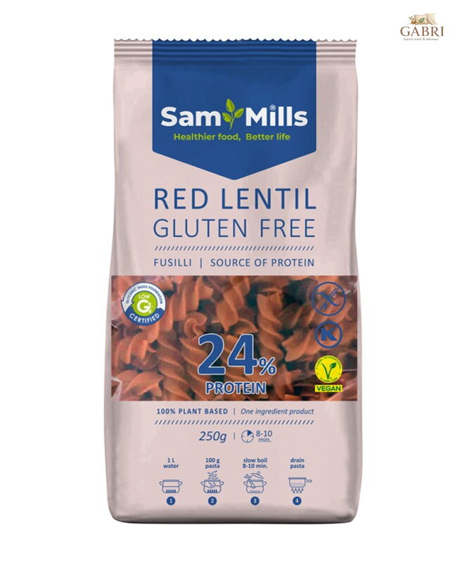 Těstoviny čočkové vřetena 250g Sam Mills bez lepku  5924