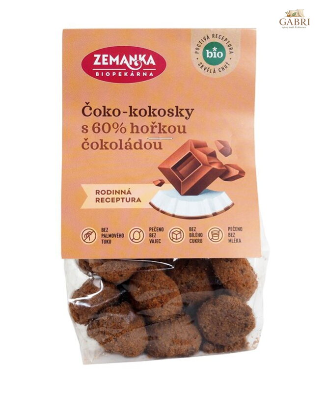 Čoko kokosky s 60% hořkou čokoládou BIO Zemanka 6061
